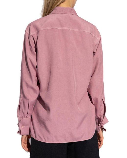 Max Mara Pink Buttoned Long-sleeved Shirt