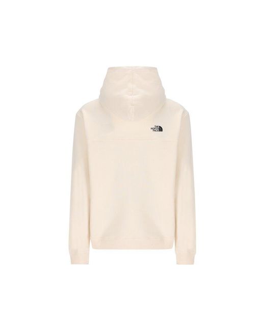 The North Face White Logo Printed Drawstring Hoodie for men