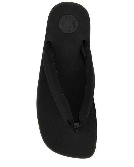 Dries Van Noten Black Logo-detailed Thong Slippers for men