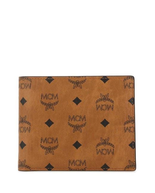 MCM Brown All-over Logo Bi-fold Wallet