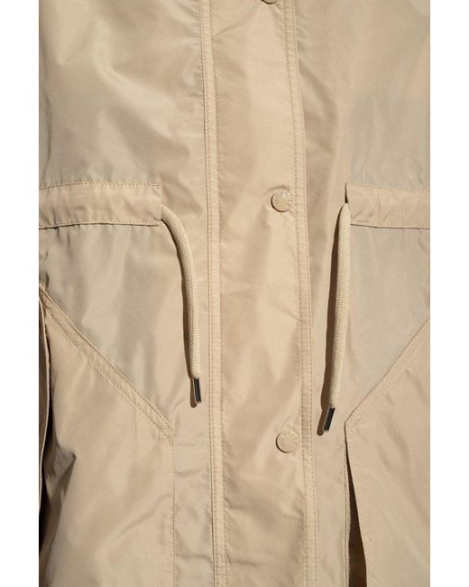 Moncler Natural Mantio Hooded Long Parka Jacket