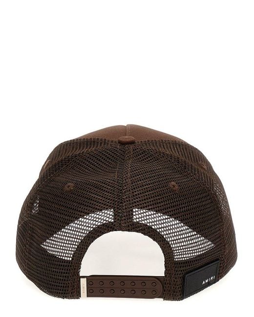 Amiri Brown Staggered Logo Hats for men
