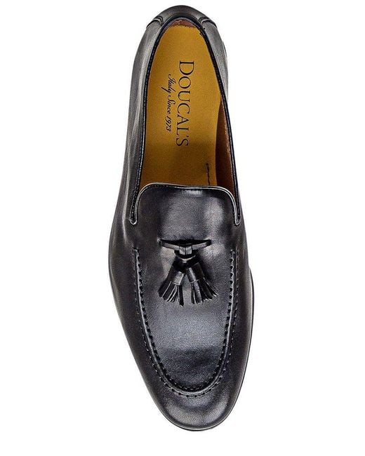 Doucal's Black Slip-On Loafers for men