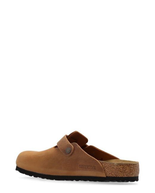 Birkenstock Brown Classic Slip-On Slides for men