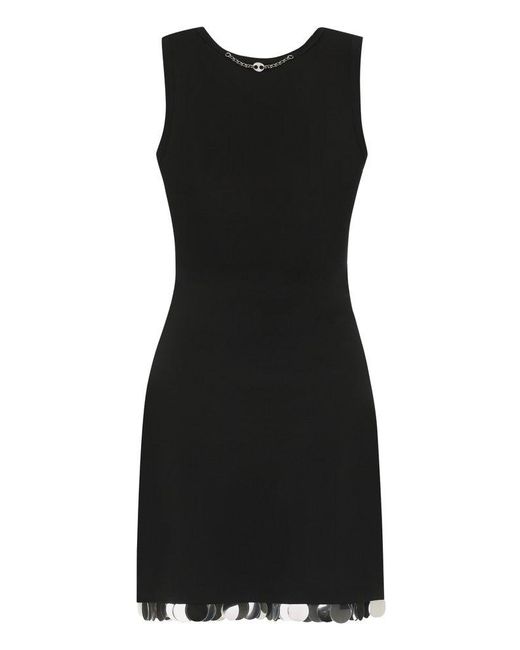 Rabanne Black Paillete-detailed Flared Mini Dress