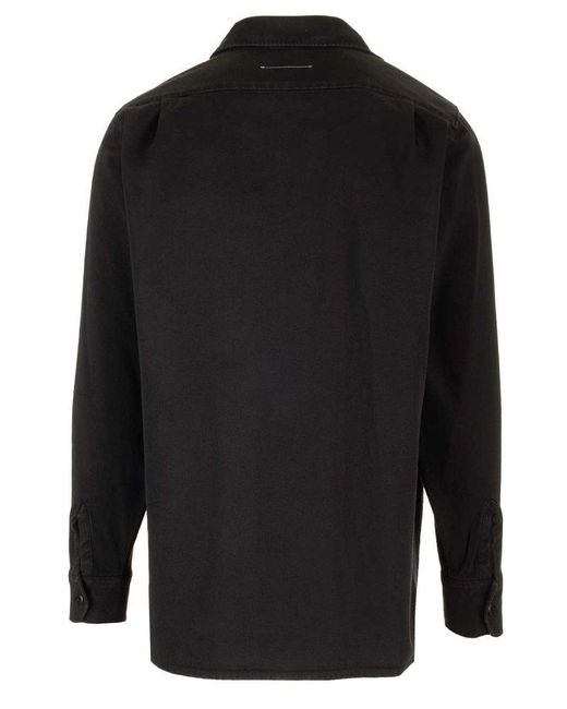 MM6 by Maison Martin Margiela Black Long Sleeve Shirt for men