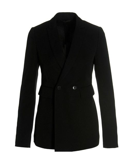 SAPIO Black Double Breasted Long Sleeved Blazer