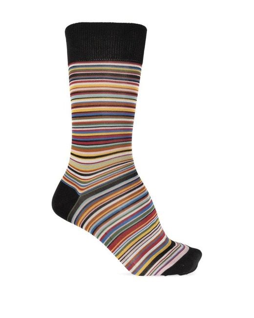 Paul Smith Black Striped Pattern Socks for men