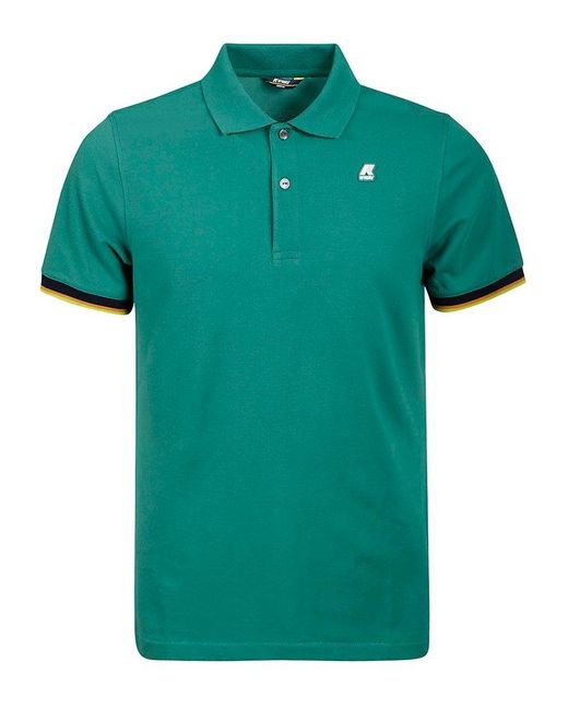 K-Way Green Short-sleeved Polo Shirt for men