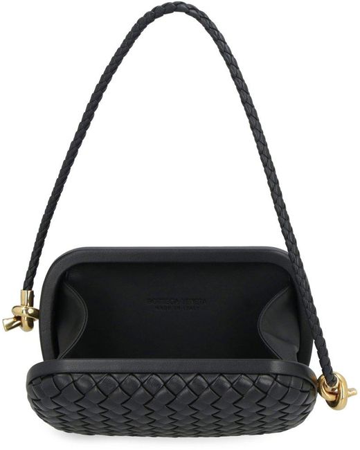Bottega Veneta Black Knot On Strap Leather Shoulder Bag