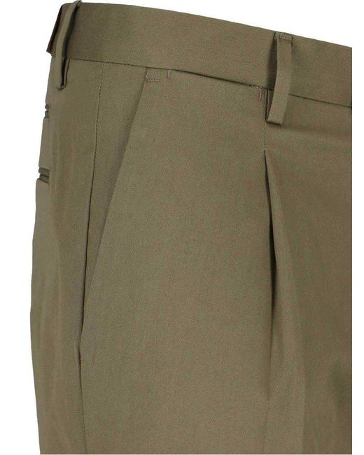 Briglia 1949 Green Pleated Tapered Pants for men
