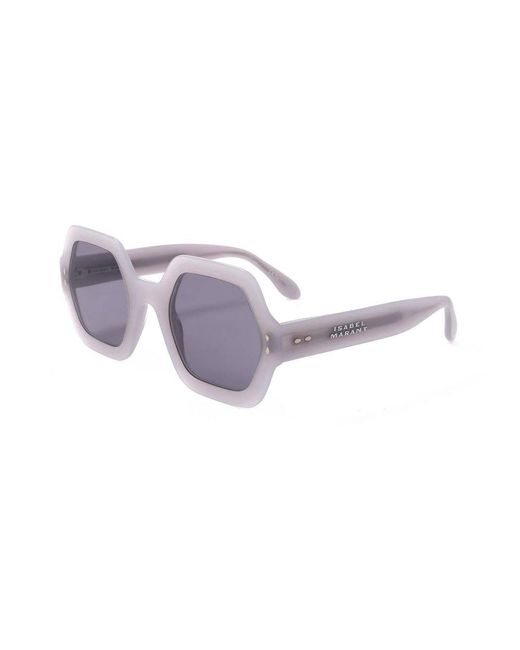 Isabel Marant Purple Hexagonal Frame Sunglasses