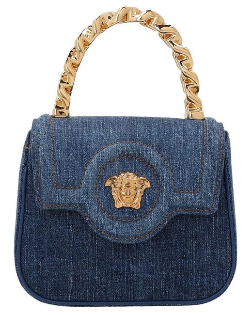 Versace Blue La Medusa Mini Handbag