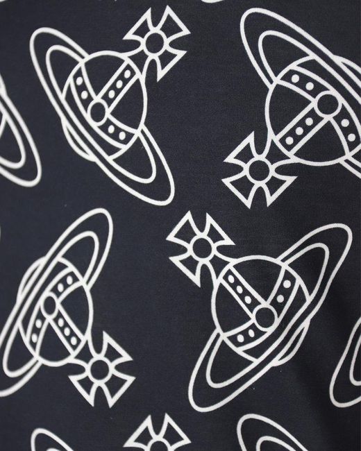 Vivienne Westwood Black Allover Orb Printed Crewneck T-shirt for men