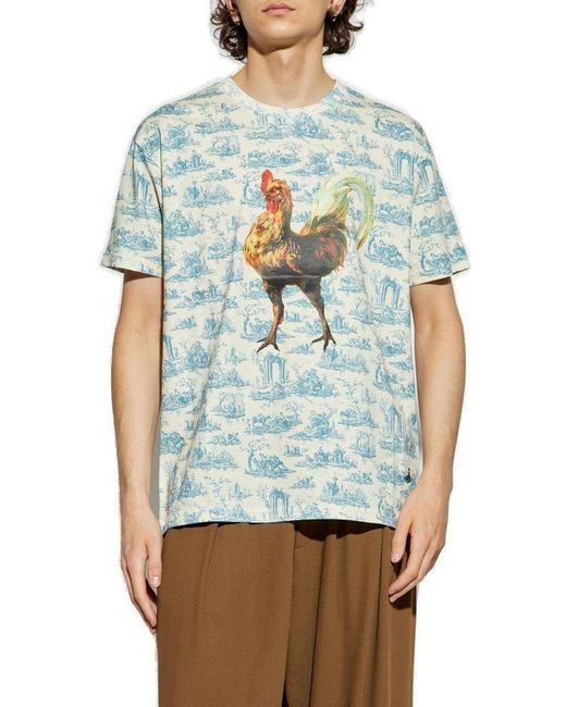 Vivienne Westwood Black Graphic Printed Crewneck T-Shirt for men