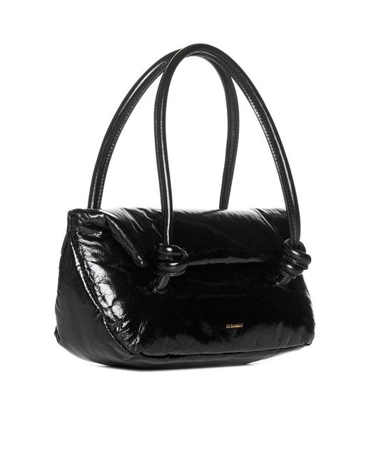 Jil Sander Black Knot Patent Leather Small Bag