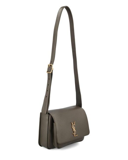 Saint Laurent Gray Niki Logo Plaque Satchel Bag