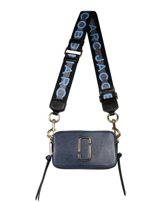 The Logo Strap Snapshot leather bag Blue Marc Jacobs