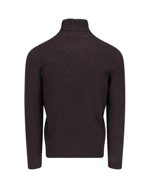 Drumohr Blue Ribbed Turtleneck Sweater for men