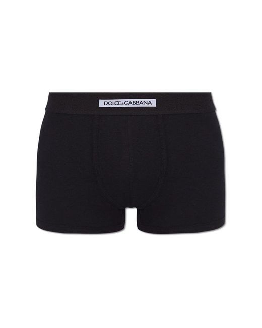 Dolce & Gabbana Blue Boxers With Logo for men