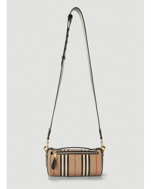 Burberry Natural Icon Stripe Barrel Shoulder Bag