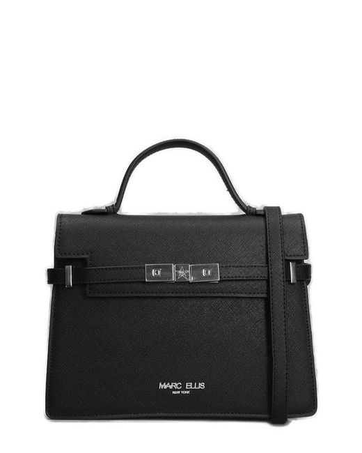 Marc Ellis Black Around M Logo Lettering Shoulder Bag