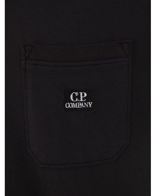 C P Company Black Logo Detailed Crewneck T-shirt for men