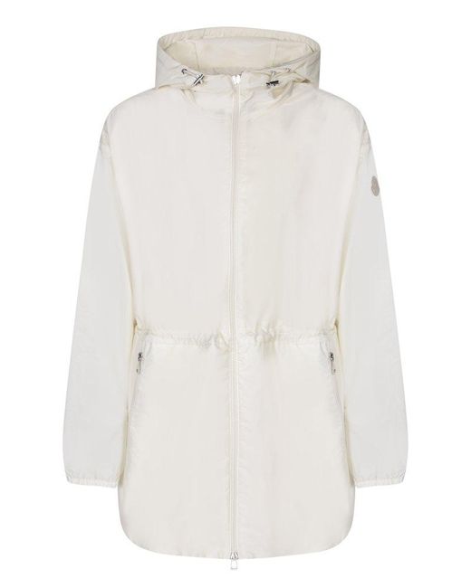 Moncler White Zip-up Hooded Jacket