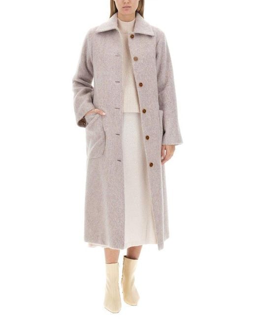 Alysi Gray Long Sleeved Belted Coat