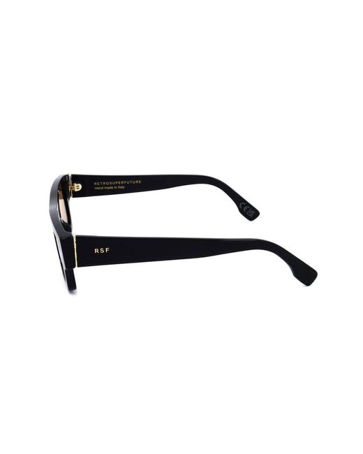 Retrosuperfuture Black Colpo Refined Rectangle Frame Sunglasses