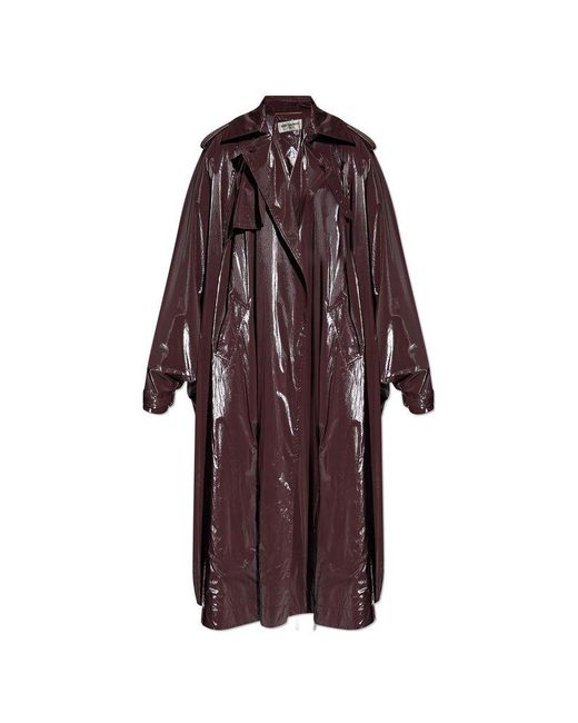Saint Laurent Brown Long-sleeved Trench Cape