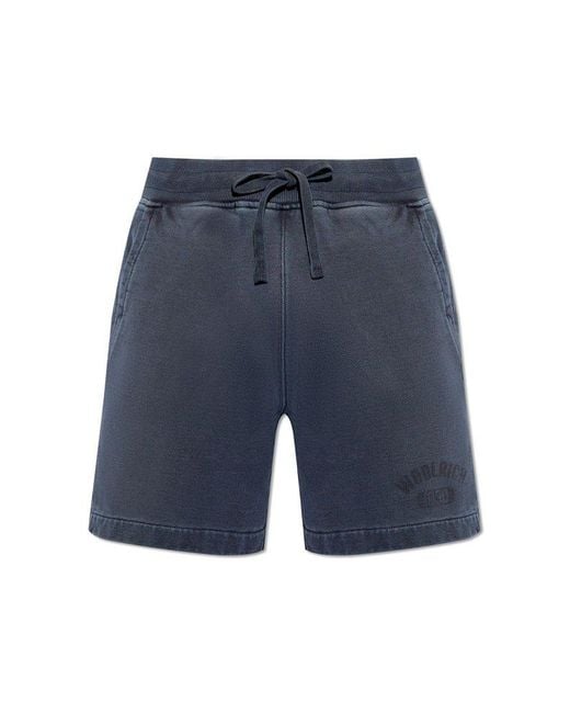Woolrich Blue Shorts With Logo, for men