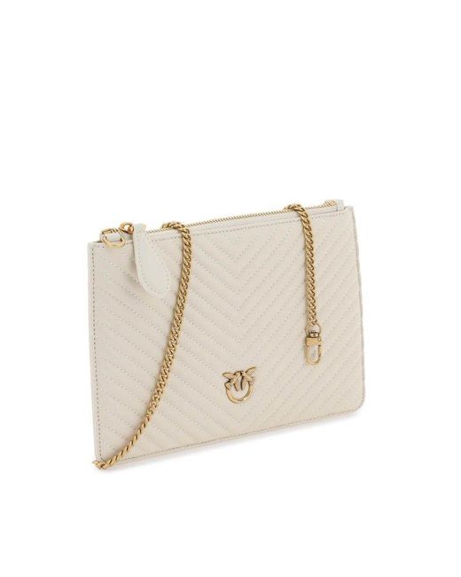 Pinko Natural Logo Plaque Quilted Chain-linked Wallet
