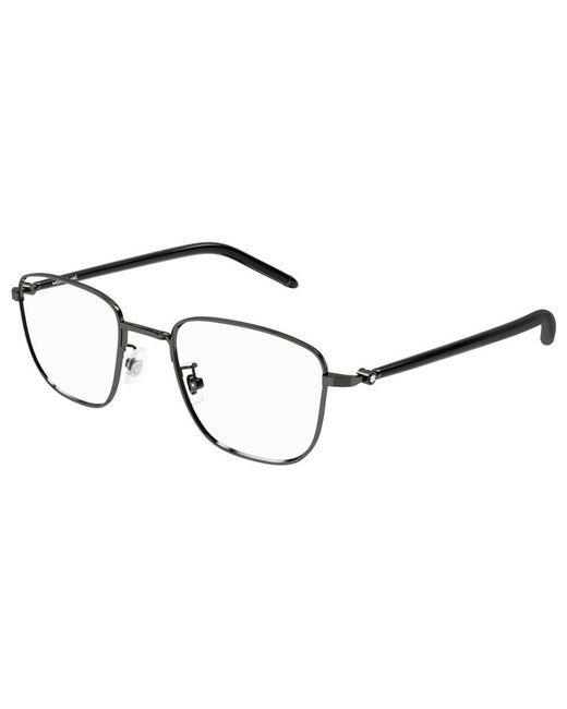 Montblanc Black Square Frame Glasses for men