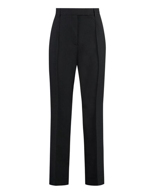 Acne Black Wool Blend Tailored Trousers