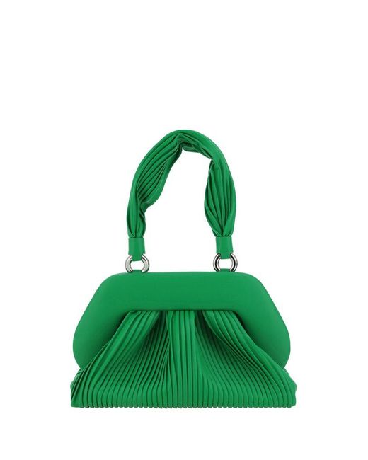 THEMOIRÈ Green Tia Pleated Top Handle Bag