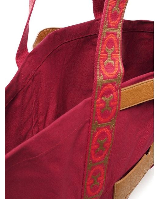 Coccinelle Red C-Bounce Logo Patch Tote Bag