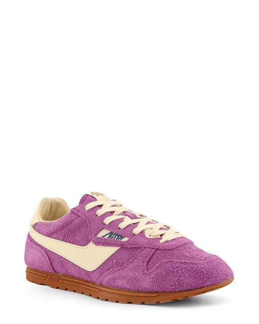 Autry Purple Windspin Lace-Up Sneakers for men