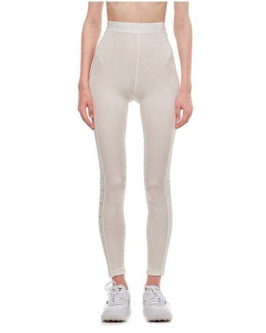 Fendi High Waist Stretched Leggings in White