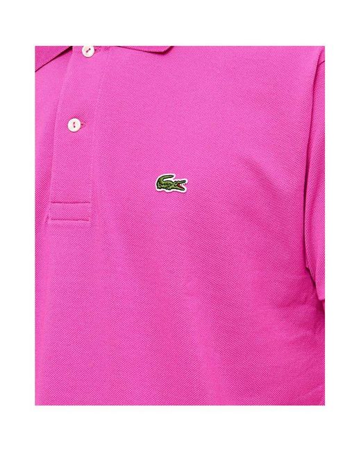 Lacoste Pink Original L.12.12 Piqué Short-Sleeved Polo Shirt for men