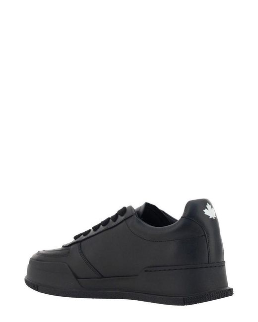 DSquared² Black Round Toe Lace-up Sneakers for men