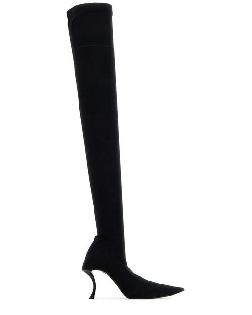 Balenciaga Black Hourglass Over-the-knee Boots