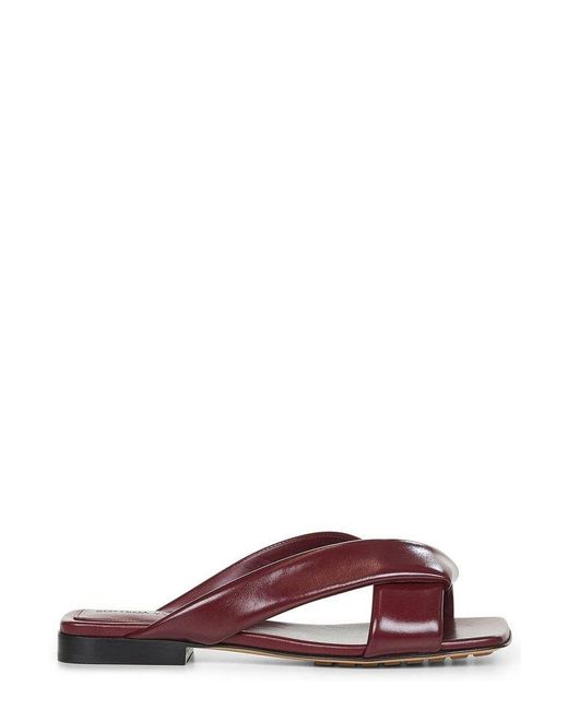 Bottega Veneta Red Riva Flat Sandals