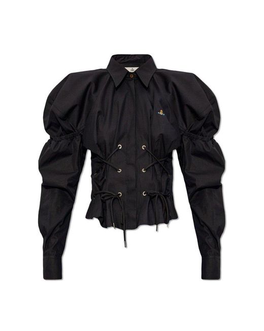 Vivienne Westwood Black 'gexy' Shirt With Decorative Lacing,