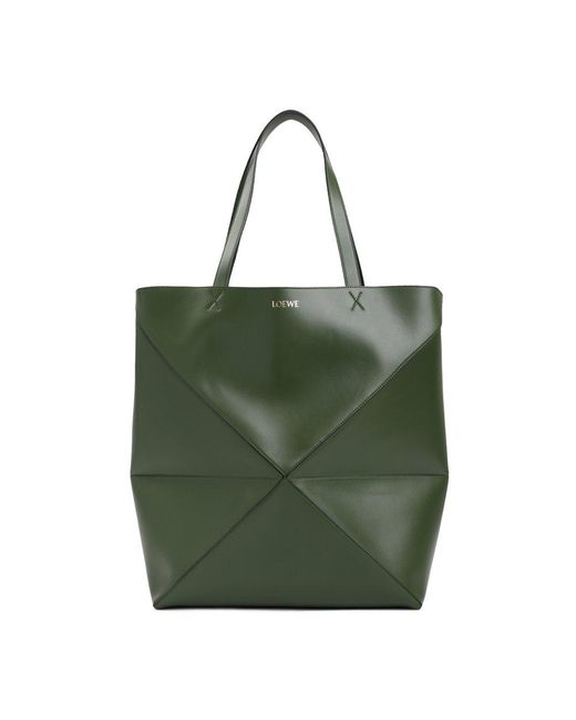 Loewe Green Puzzle Fold Large Tote Bag for men