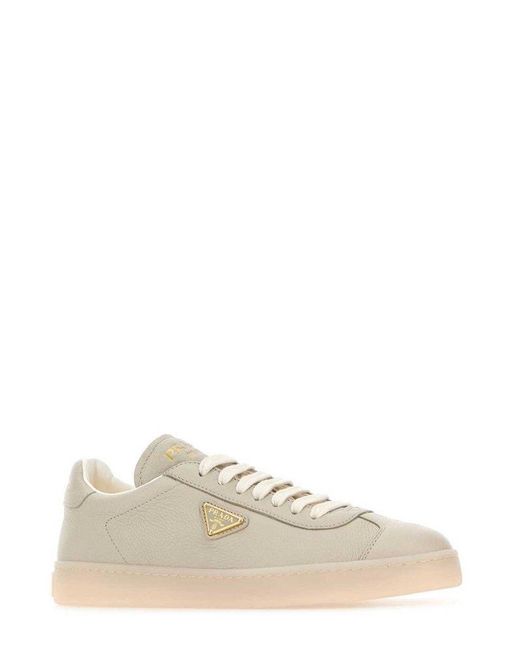 Prada Natural Downtown Lace-up Sneakers