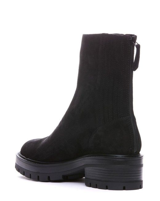 Stuart weitzman women's lexy round toe leather lace up boots cheap