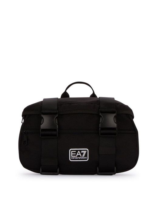EA7 Black Logo Detailed Belt Bag for men