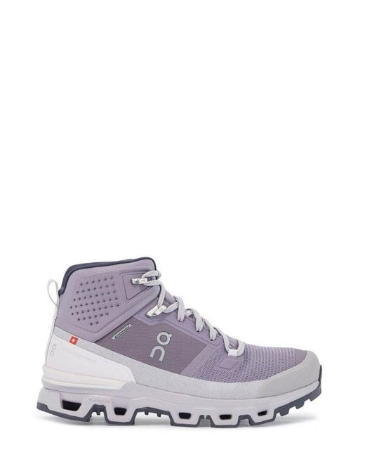 On Shoes Purple Cloudrock 2 Waterproof Trekking Boots