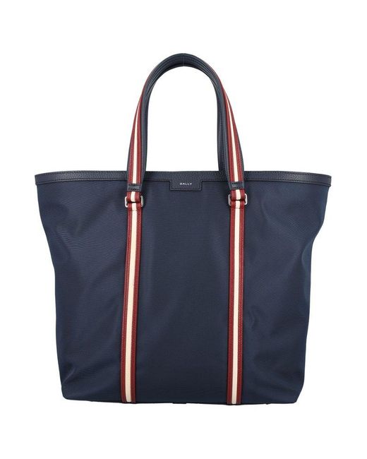 Bally Blue Stripe-detailed Tote Bag for men